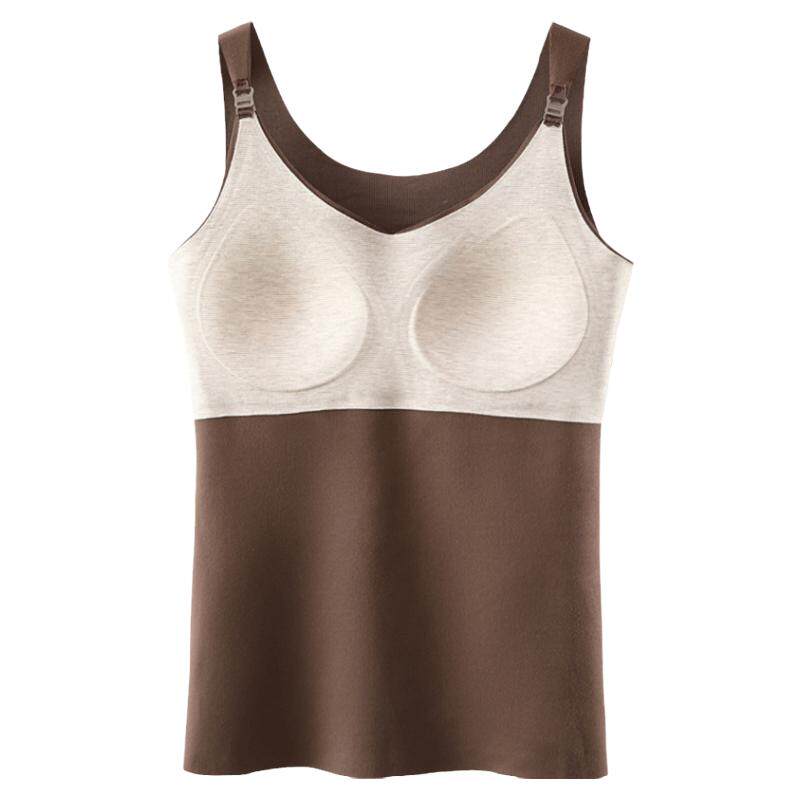 哺乳吊带背心免穿内衣秋冬保暖