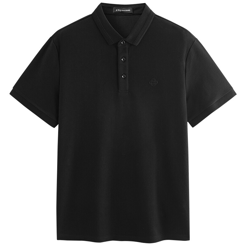 太平鸟男装 polo衫男含桑蚕丝2026年夏季新款修身翻领短袖t恤男