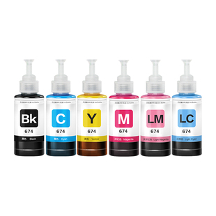 适用爱普生墨水674六色L805打印机R330 L1800 L800 L801 L810 L850黑彩色1390 R230 R270连供补充装T50非原装
