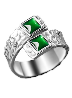 宫里上新正品天然翡翠纯银戒指