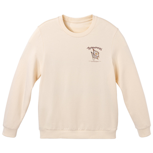 MrBu布先生圆领卫衣雅米杏时尚长袖t恤男上衣柔软秋冬KT16592断码