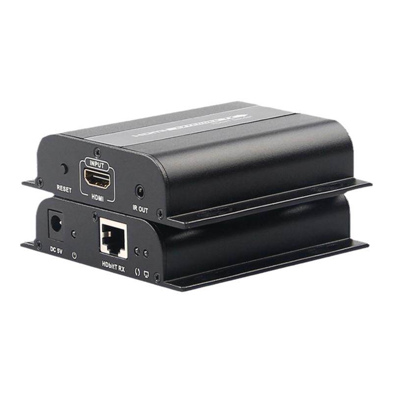 朗强LKV383 HDMI/VGA/DVI网线延长器高清120米视频信号双绞线网络传输器HDbitT接局域网交换机一对多红外回传