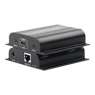 朗强LKV383 HDMI/VGA/DVI网线延长器高清120米视频信号双绞线网络传输器HDbitT接局域网交换机一对多红外回传
