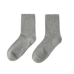 两双装女士纯棉袜 纯色中筒袜 手工对目秋冬款 女袜子 水沐良品