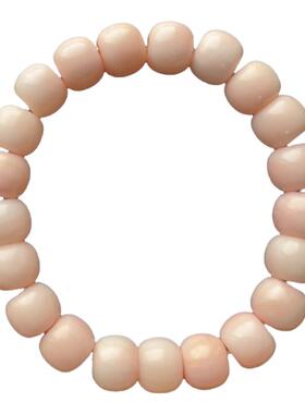 原矿高货粉珊贝玉化手串旷世奇珍