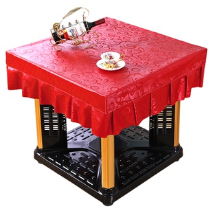 烤火桌罩套皮罩防水防油防烫长桌布正方形麻将取暖桌电炉裙摆皮套