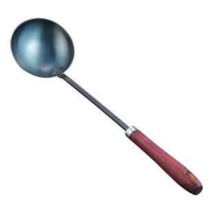 蛋饺勺专用手工锻打纯铁勺黄金蛋饺专用勺不粘老式子长柄勺木柄勺