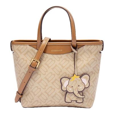 百丽2025新款老花手提小托特包