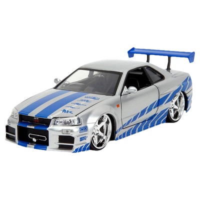 JadaToys 1:24 速度与激情 尼桑 Skyline GT-R R34 合金车模摆件