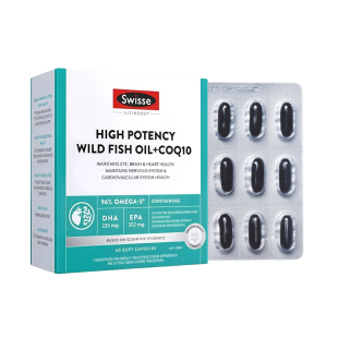 澳洲Swisse斯维诗黑绷带深海鱼油omega3软胶囊96%高浓度+辅酶q10