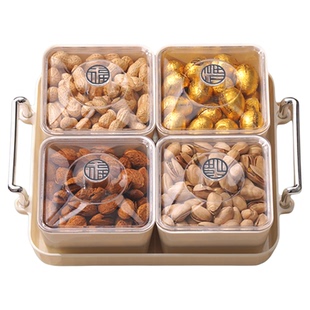 坚果干果盘客厅茶几家用过年水果零食摆放分格收纳糖果盒新款2026