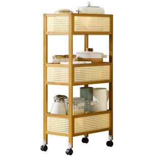 厨房夹缝置物架落地多层冰箱侧收纳架餐桌边小推车卫生间窄缝隙柜