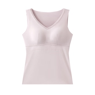 爱诗雯娜懒人无袖背心薄杯垫一体背心免穿文胸保暖背心保暖内衣冬