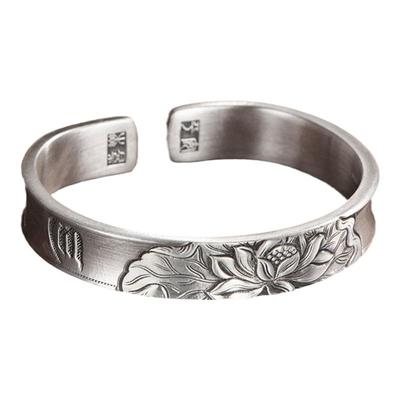 清河语银手镯做旧银镯子纯银手镯