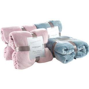 毛毯被子雪貂绒盖腿午休毯子办公室午睡毯沙发空调珊瑚法兰绒盖毯