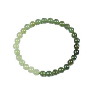 天然新疆和田玉渐变色单圈手串女士手链108颗项链散珠晴水冰透级