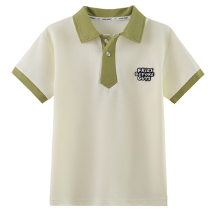 男童短袖t恤Polo衫2026夏季新款儿童夏装中大童薄款领带上衣童装