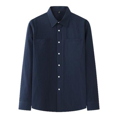 男士泡泡衫抗皱透气长袖衬衫外套