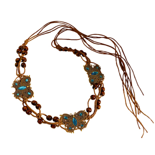 复古文艺波西米亚蝴蝶腰带民族风装饰配连衣裙子百搭高级小众腰链