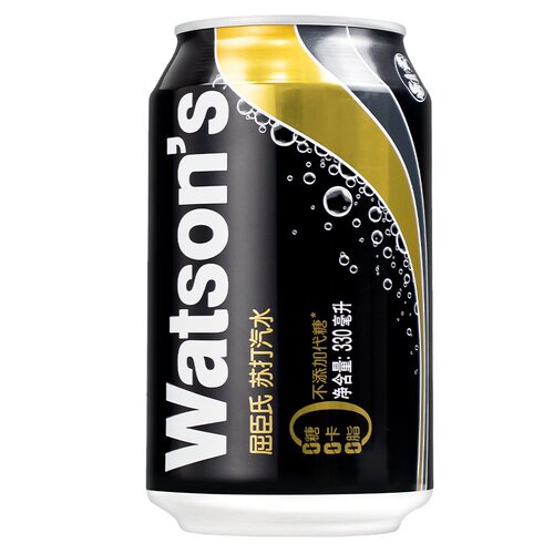 Watsons屈臣氏苏打汽水330ml*24罐气泡水装调酒调饮料搭档汽水
