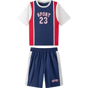 左西童装男童篮球服儿童夏装套装运动2026新款夏季透气速干短袖潮