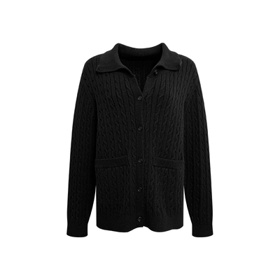 NAZ那子大码安迪绒麻花扭条针织衫胖mm时尚气质慵懒风显瘦开衫冬