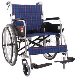 鱼跃轮椅H030C 铝合金轻便折叠老年人残疾人手动轮椅车大轮稳固型