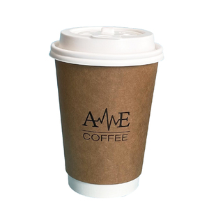 双层中空咖啡纸杯加厚330ml奶茶热饮料杯子一次性400ml防漏杯定制
