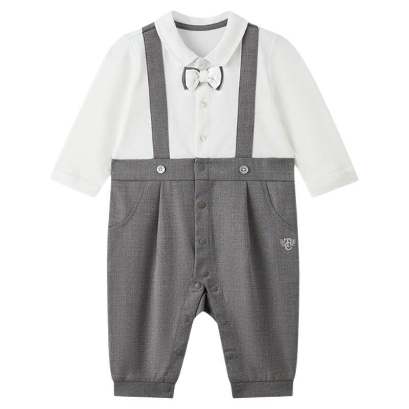 tartineetchocolat法国巧克力童装26春夏新男婴翻领假两件连体服