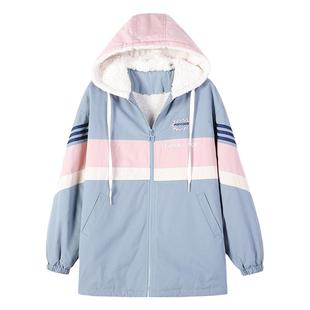 初中学生秋装女外套风衣加厚中长款2025秋季新款加绒上衣高中女生