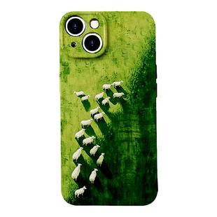野蛮生长~涂鸦草原羊群菲林适用iPhone15/16promax手机壳OPPOreno9华为pura70vivos19软IQOONEO9硬红米k70pro