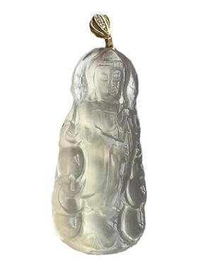 高冰观音吊坠冰种白玉髓