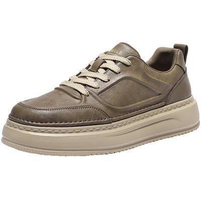 百丽男士复古加绒休闲工装板鞋男