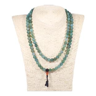 天然水草玛瑙玉石108珠项链手串水润精美礼盒送妈妈闺蜜商务礼品