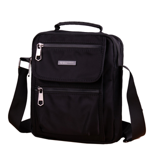 单肩包男时尚新款斜挎包男士牛津布竖款手提包防水大容量运动男包