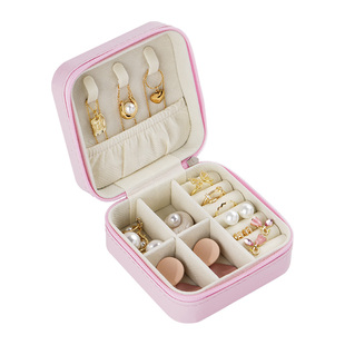 首饰盒收纳盒便携式耳钉耳环手饰品项链戒指小型精致迷你新款盒子