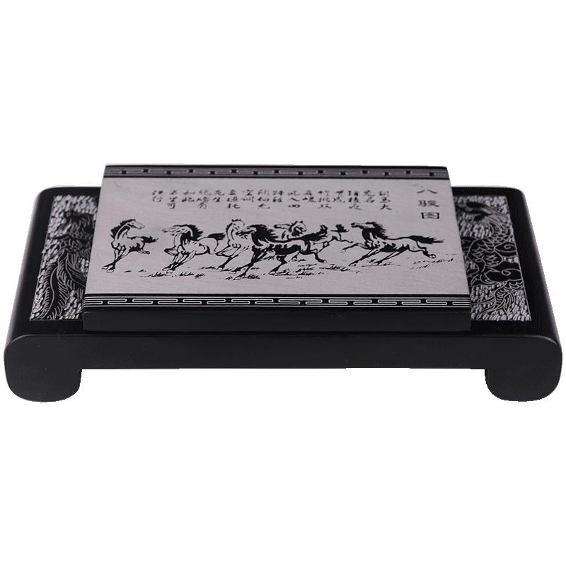 六品堂原石天然砚台歙砚文房四宝初学者学生墨水墨碟墨池磨墨盘可储藏墨汁书法砚台礼盒装磨墨砚台研墨端砚