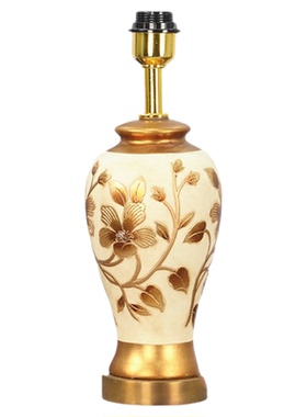 出口外贸纯手工孤品陶瓷彩绘台灯