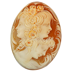 中古cameo天然贝雕卡梅奥浮雕手工雕刻胸针吊坠戒面耳饰原片裸石