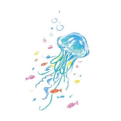 彩色梦幻糖果色浪漫水母纹身贴