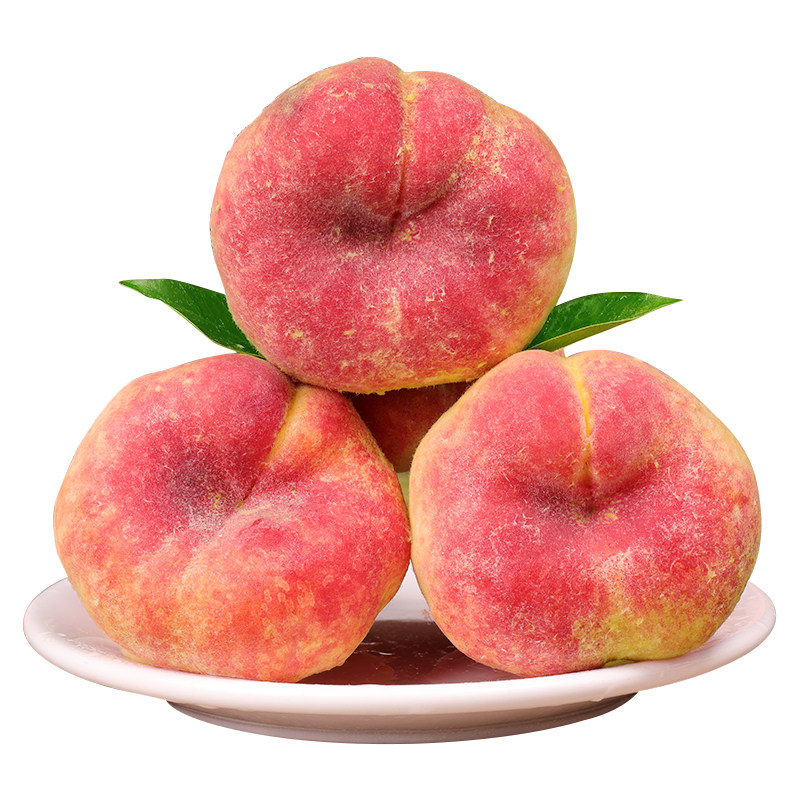 个大饱满!彩虹黄毛蟠桃!现摘
