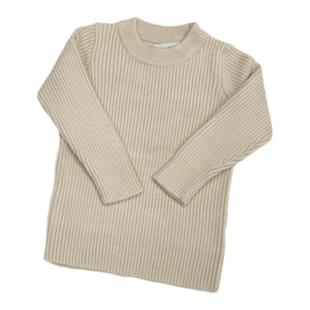 婴童毛衣秋冬新款婴幼小童保暖毛衣圆领长袖针织衫纯色黑白打底衫