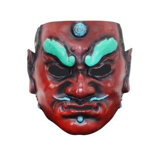 古代武士面甲天王面具 万圣节恐怖面具影视周边道具树脂 甲胄面具