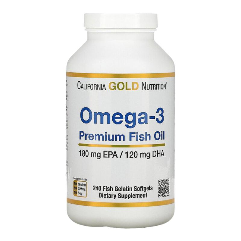 香港直发iHerb California Gold Nutrition Omega3无麸鱼油 240粒