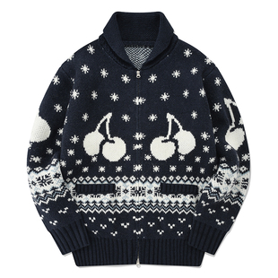 樱桃KIRSH 拉链毛衣开衫外套女秋冬2024新款加厚韩系针织外套冬