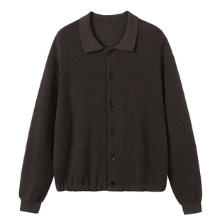 SOMENUM森林 25AW「优雅高智」羊毛混纺短宽男女简约中性毛衣开衫
