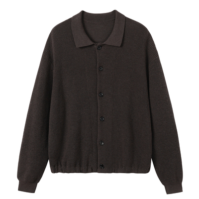 SOMENUM森林 25AW「优雅高智」羊毛混纺短宽男女简约中性毛衣开衫