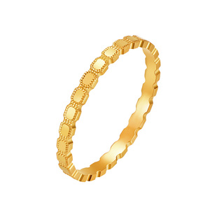 明牌珠宝5G黄金小方盾戒指 足金简约方块女士指环女友礼物AFM0302