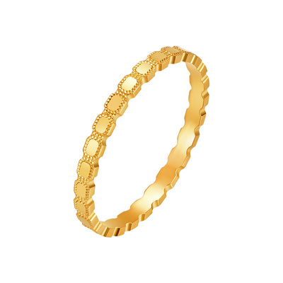 明牌珠宝黄金小方盾戒指