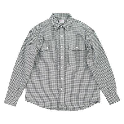 复古工装千鸟格子衬衫男青春流行